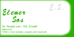 elemer sos business card