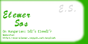 elemer sos business card